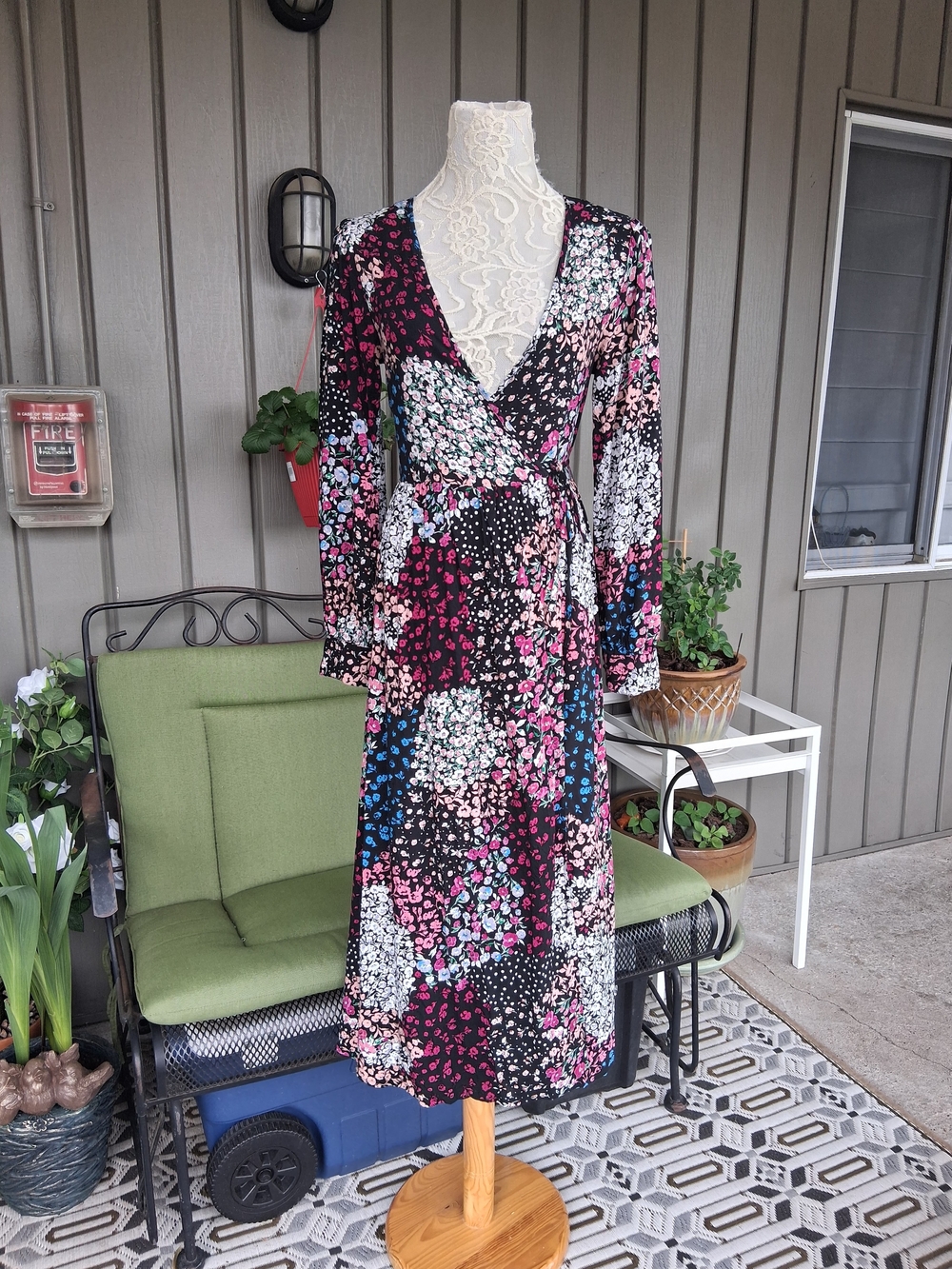Nasty Gal Collection Patch Work Boho , Maxi Floral,  Prairie Dress Sz 4 Uk 8